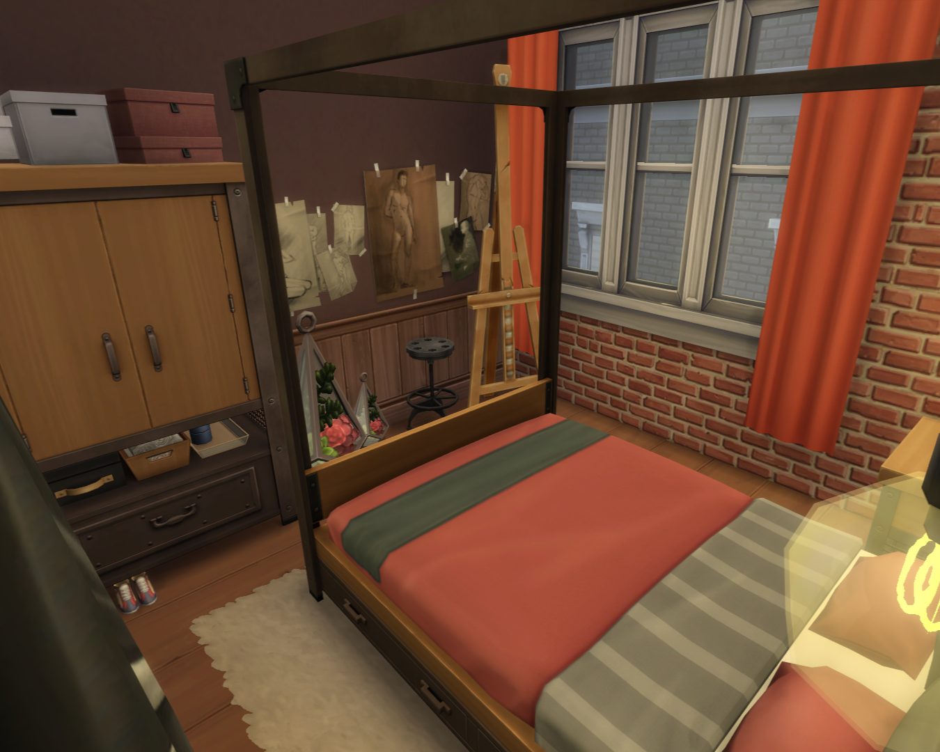 Red Industrial Bedroom - Screenshots - The Sims 4 Rooms / Lots - CurseForge