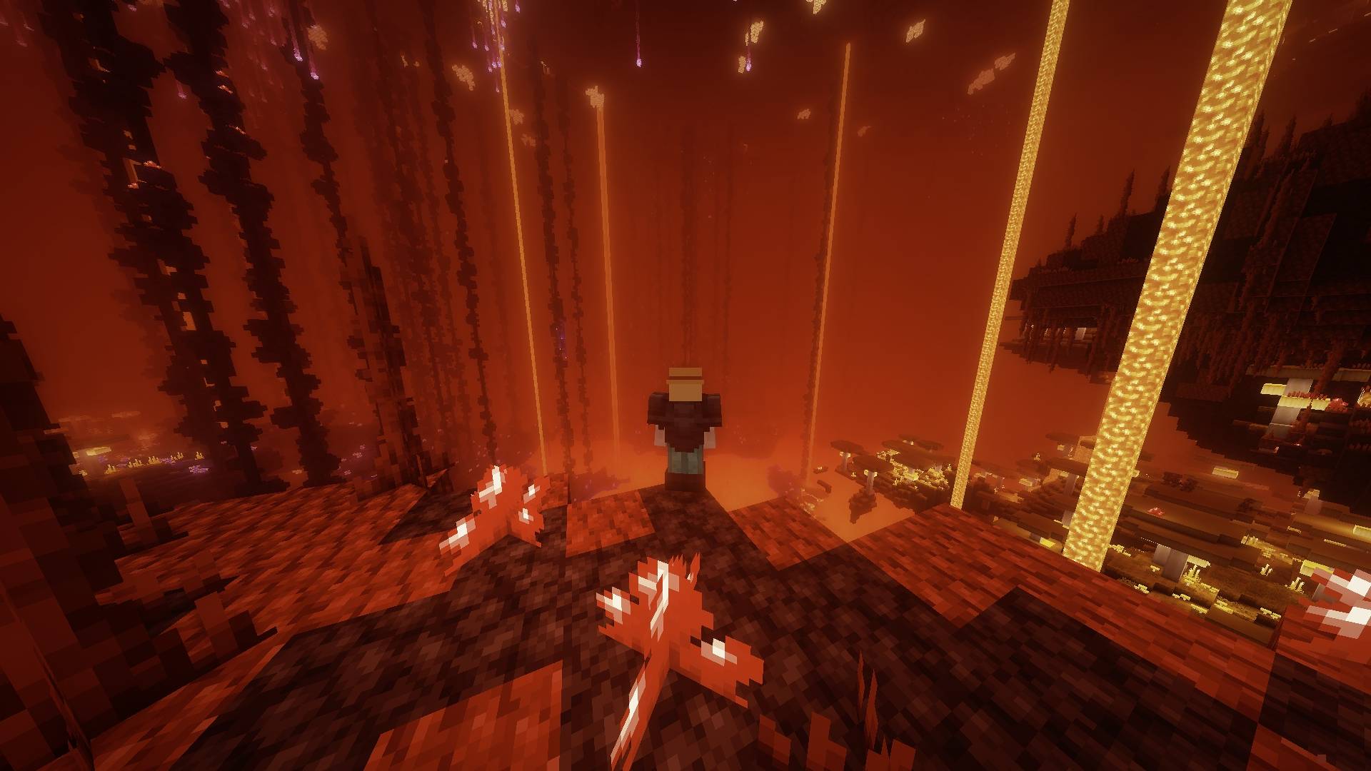 Thumbnail The Player looking over a cliff inside the nether