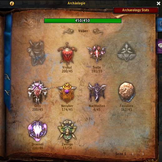 Archaeology Stats Button - Screenshots - World of Warcraft Addons ...