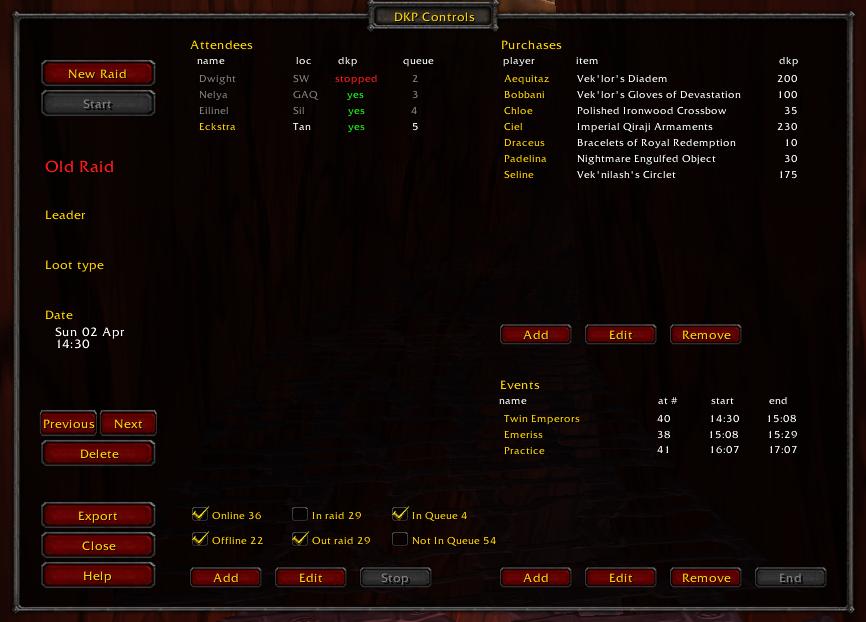 <p>Controls window</p>