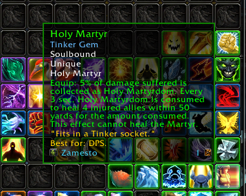 Added tooltips for Tinker Gem indicating what purposes they are intended for (DPS, Tank, Healer or not used).