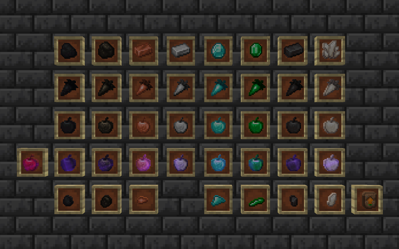 A picture of all the items that this mod adds