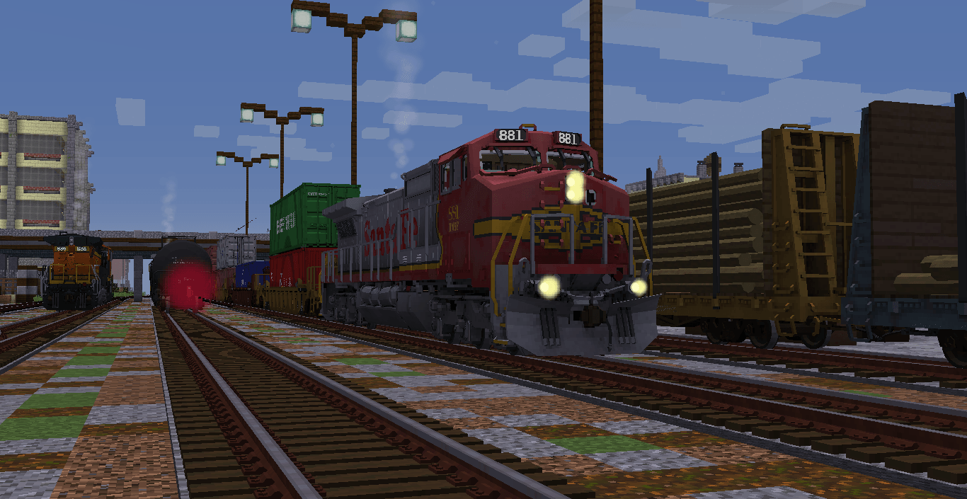 Dash - 8 with a container train