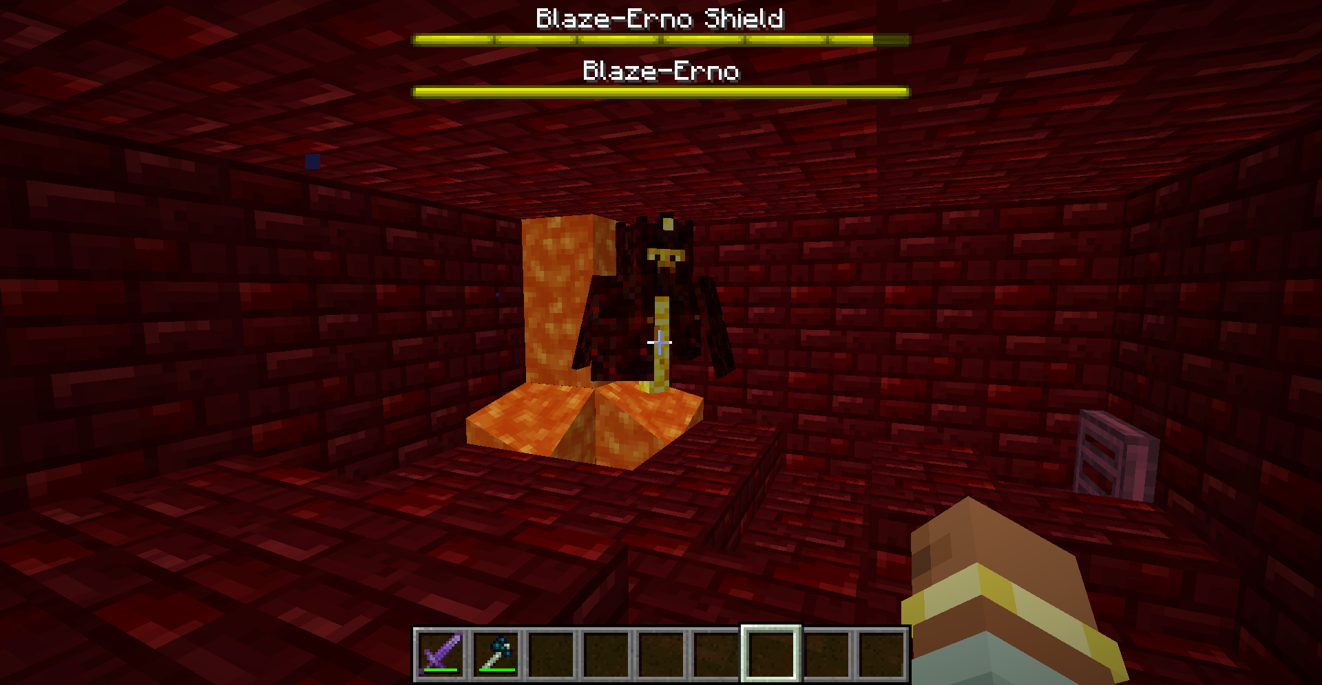Thumbnail Called Blaze-Erno,he has 3 stages, first you need to break through his shield, you better test everything else in the game