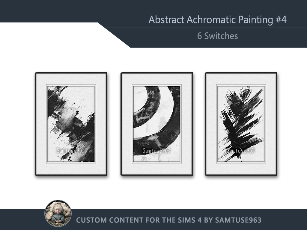 Abstract Achromatic Painting #4 Sellable Extra A Samtuse963