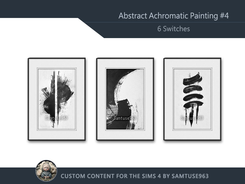 Abstract Achromatic Painting #4 Sellable Extra A Samtuse963