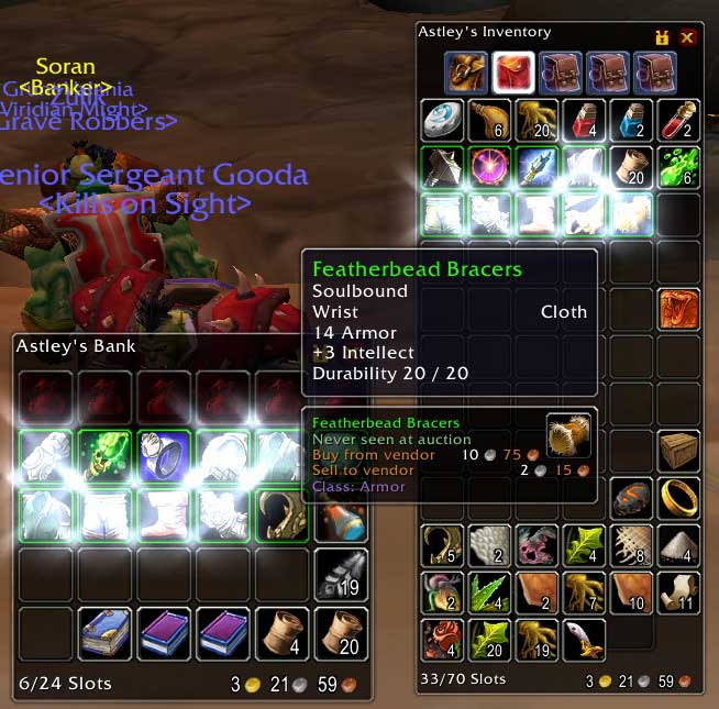 <p>Sample of &quot;/showme cloth armor&quot;</p>