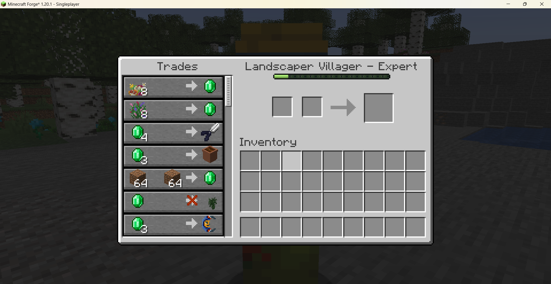 Some Landscaper villager trades