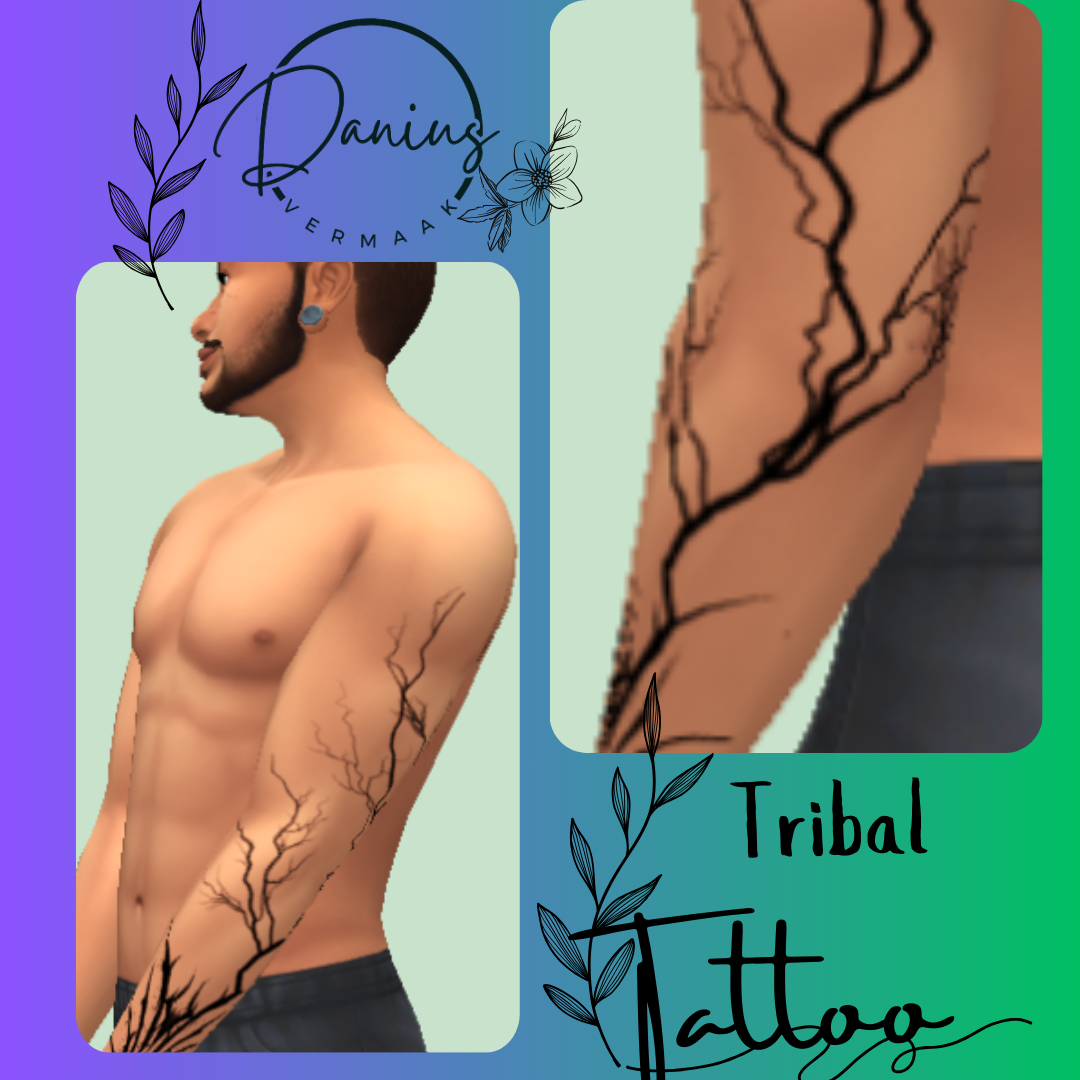 Tribal Lower Arm Tattoo Basegame Compatible Screenshots The Sims   Danius Tattoo 3 