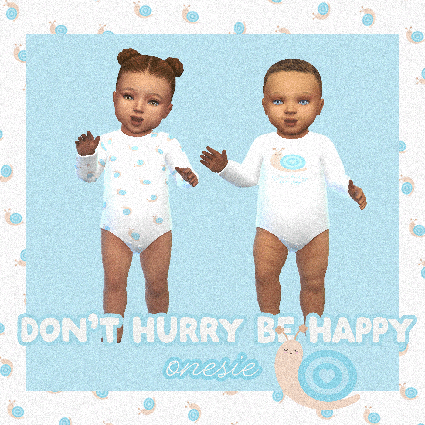 Don't hurry be happy Blue Onesie Infant - Screenshots - The Sims 4 ...