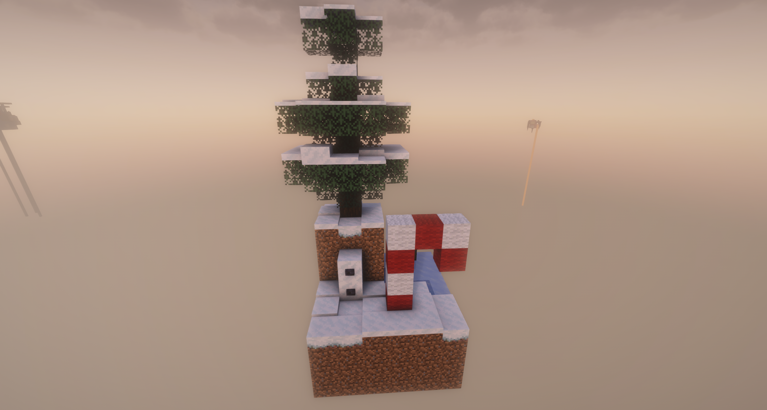 Thumbnail Simple island that contains a chest, some wool, ice, and a spruce tree with some dirt.