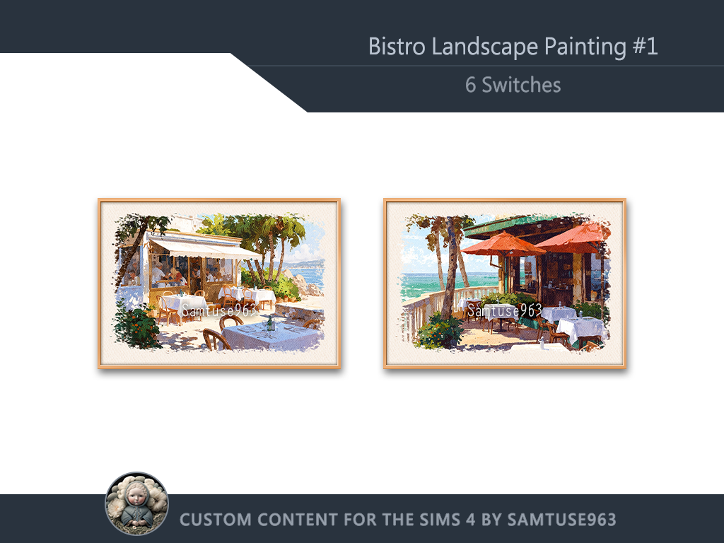 Bistro Landscape Painting #1 Samtuse963