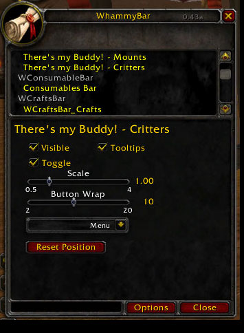 <p>There's my Buddy critters config
</p>