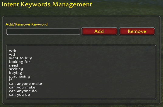 Intent Keywords