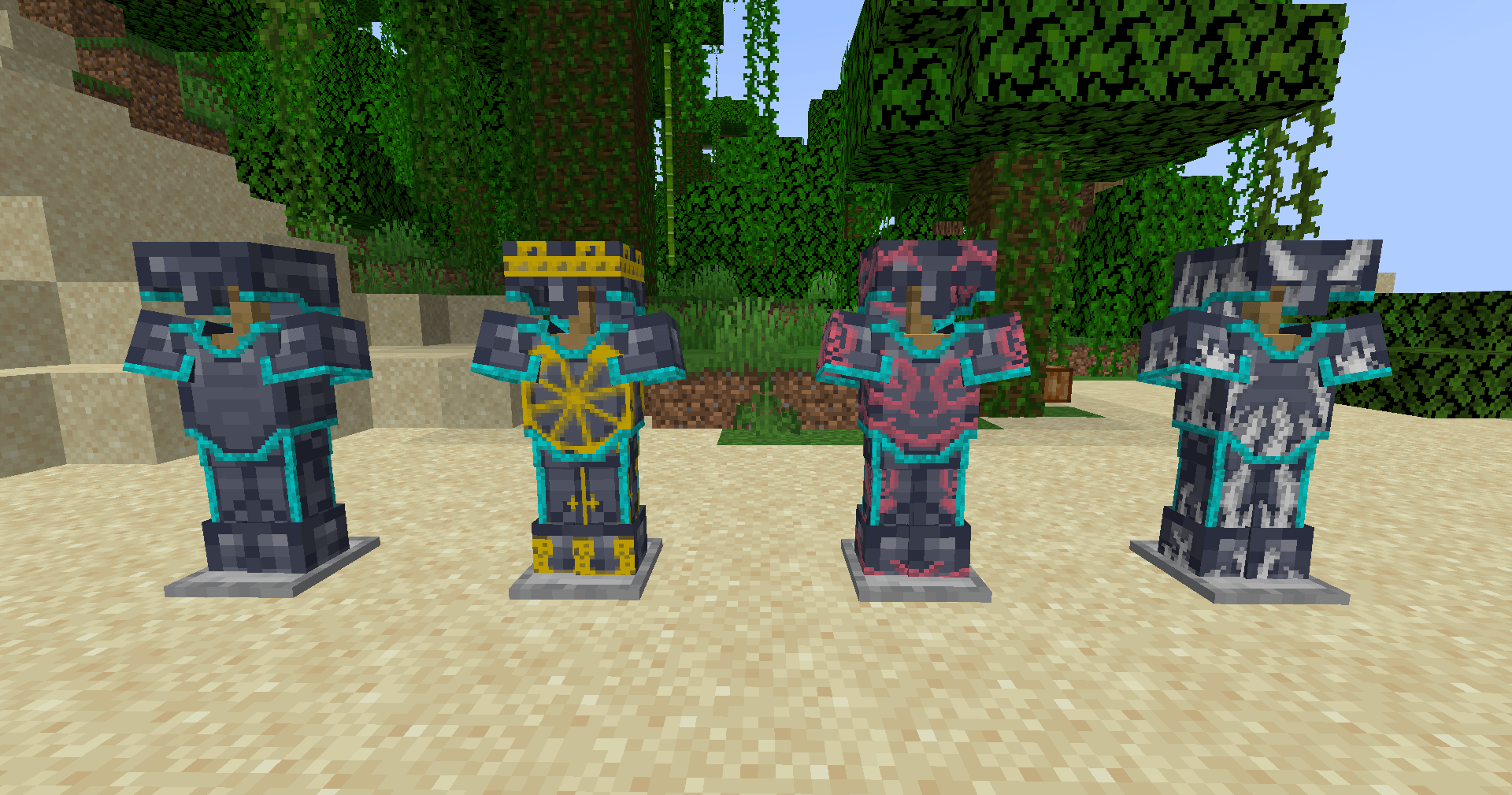 Thumbnail Diamond Plated Steel Armor, gilded in nothing, yellow, rose, and white gold