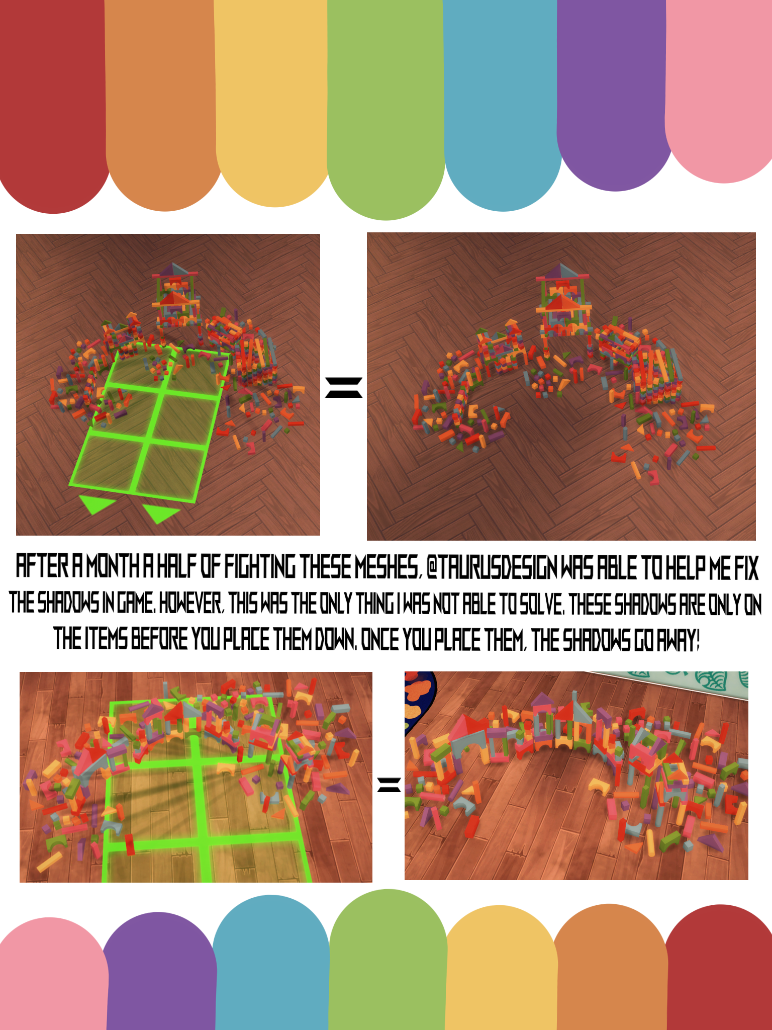 Thumbnail Items in this image are from the MAIN set, but are here to show the SHADOW GLITCH mentioned in the decription, it only occurs BEFORE placing an object, and i do not know how to get rid of it. it does not show in game!
