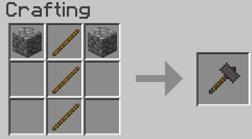 This is how you craft your hammers and you can use iron and diamond to make them better