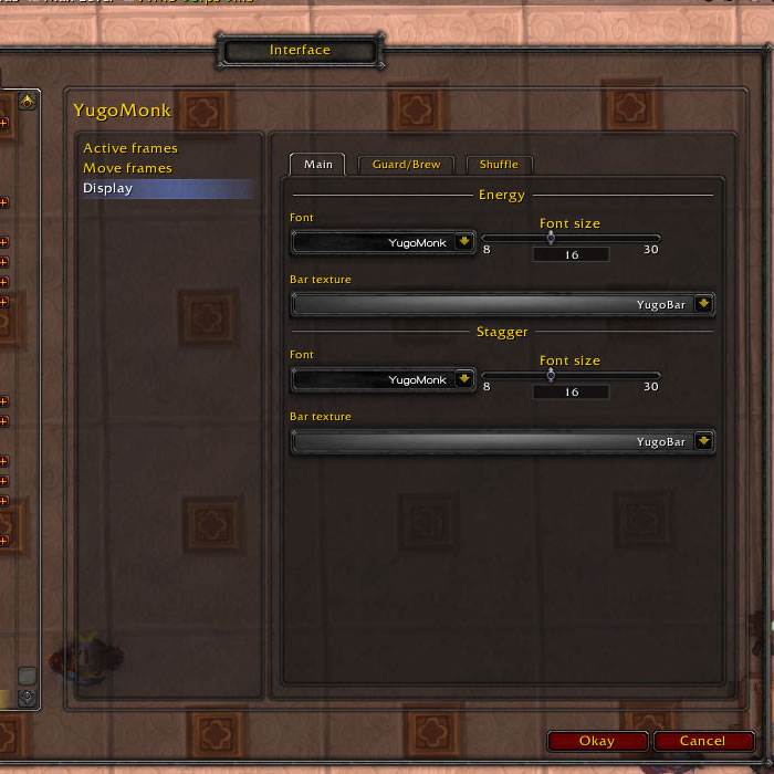 <p>The options you can set</p>