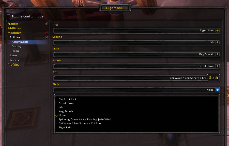 assignments of abilities in slots