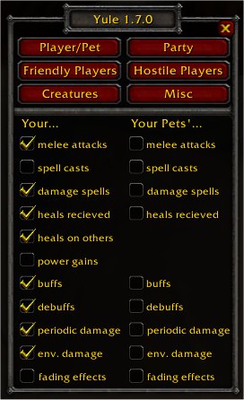 <p>Yule configuration menu.</p>
