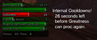 <p>If an internal cooldown is supplied, you'll know how long until a spell can proc again.</p>