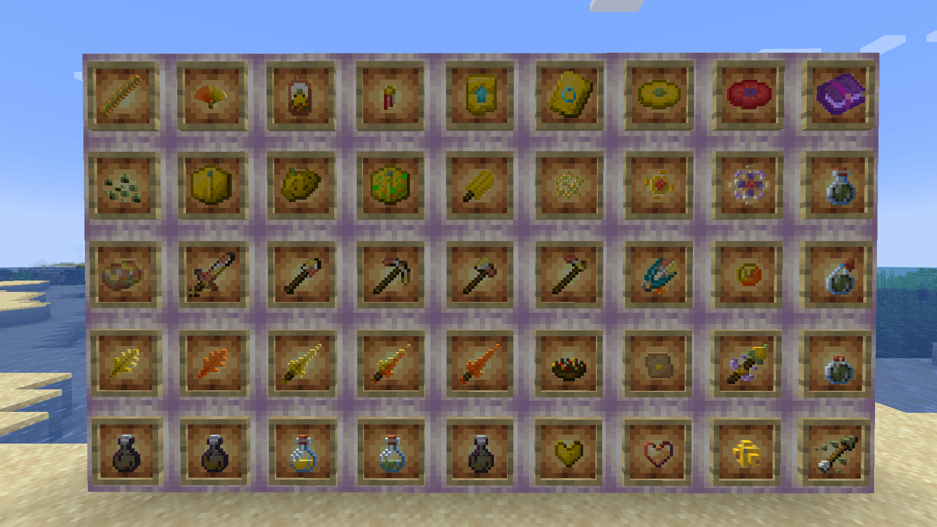 Items added by the mod (as of 0.1.0)