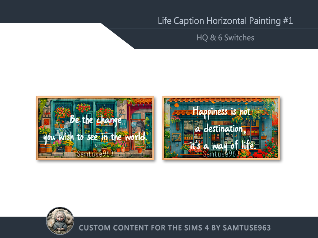 HQ Life Caption Horizontal Painting #1 Sellable Samtuse963
