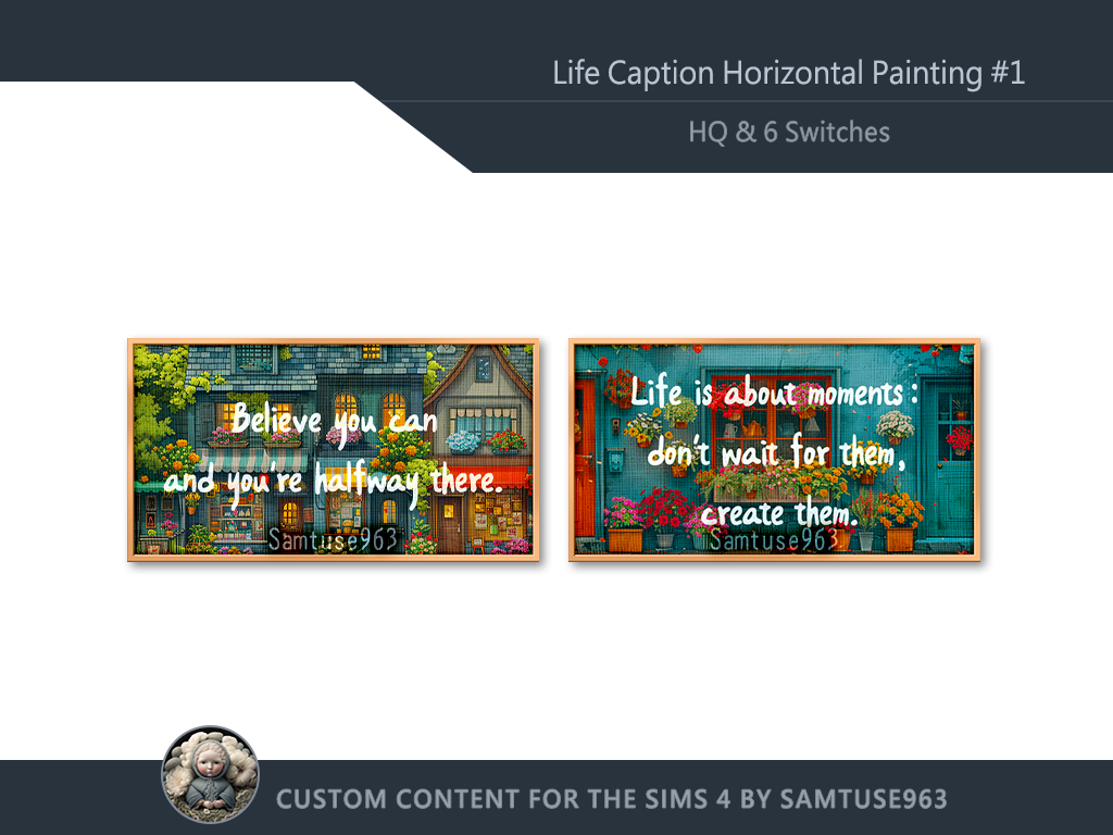 HQ Life Caption Horizontal Painting #1 Sellable Samtuse963