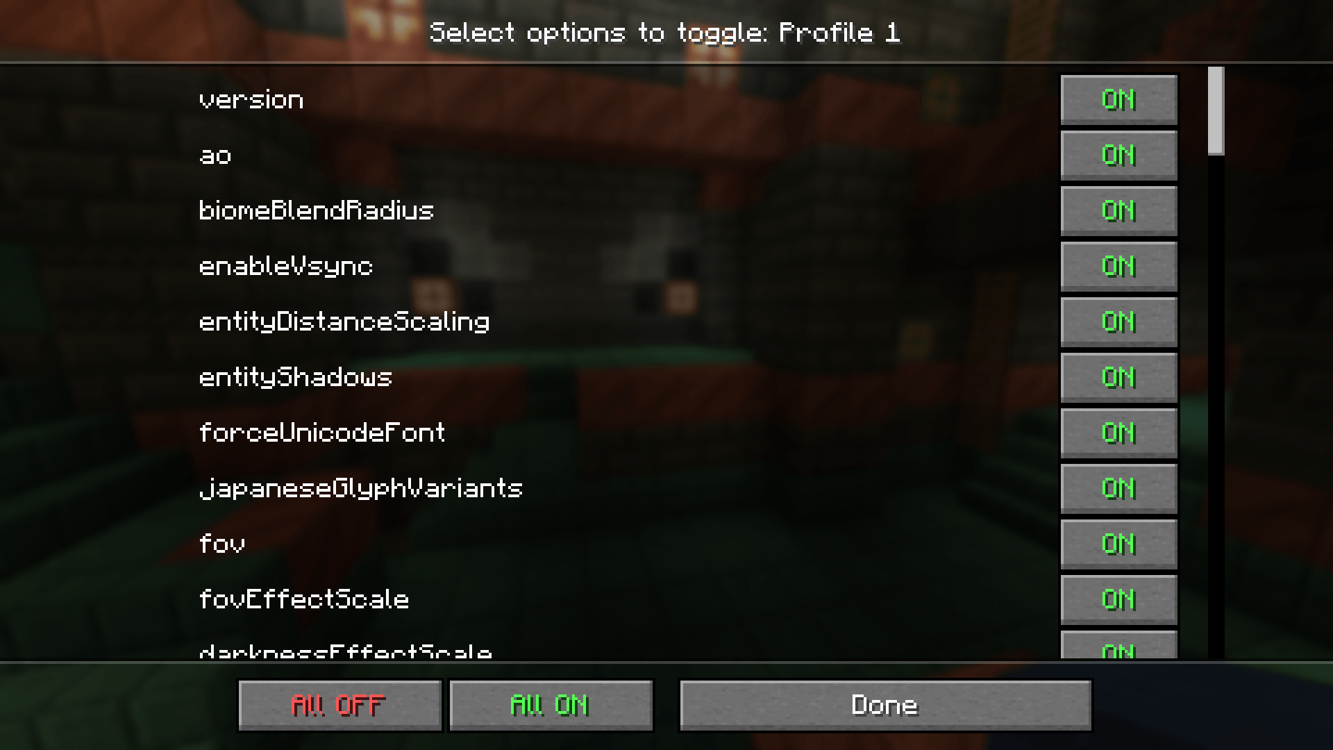 Options profiles minecraft mods curseforge