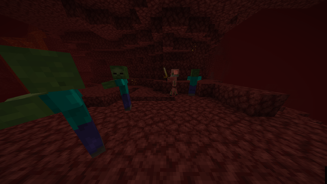 Zombies spawn in nether waste.