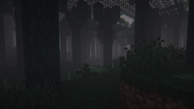 Thumbnail The new Haunted Woods Biome generating in the Overworld paired with the Insanity Shader.