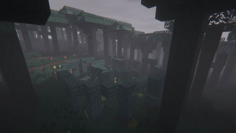Thumbnail The Stonehenge structure generating in the Haunted Woods paired with the Insanity Shader.
