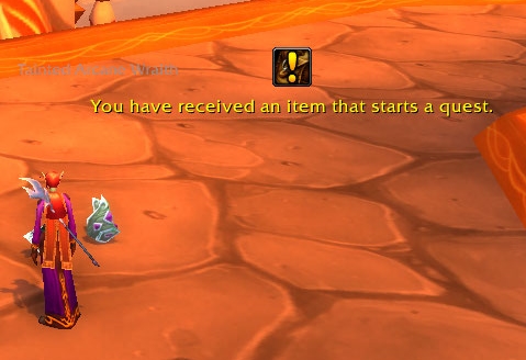<p>Quest starter item alert button</p>