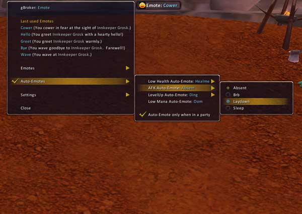 <p>Auto-emote menu</p>