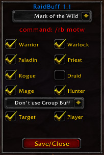 <p>RaidBuff Frame</p>