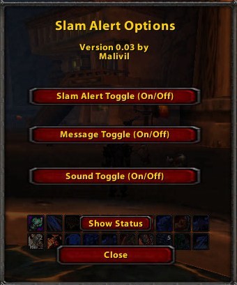 <p>Options menu</p>