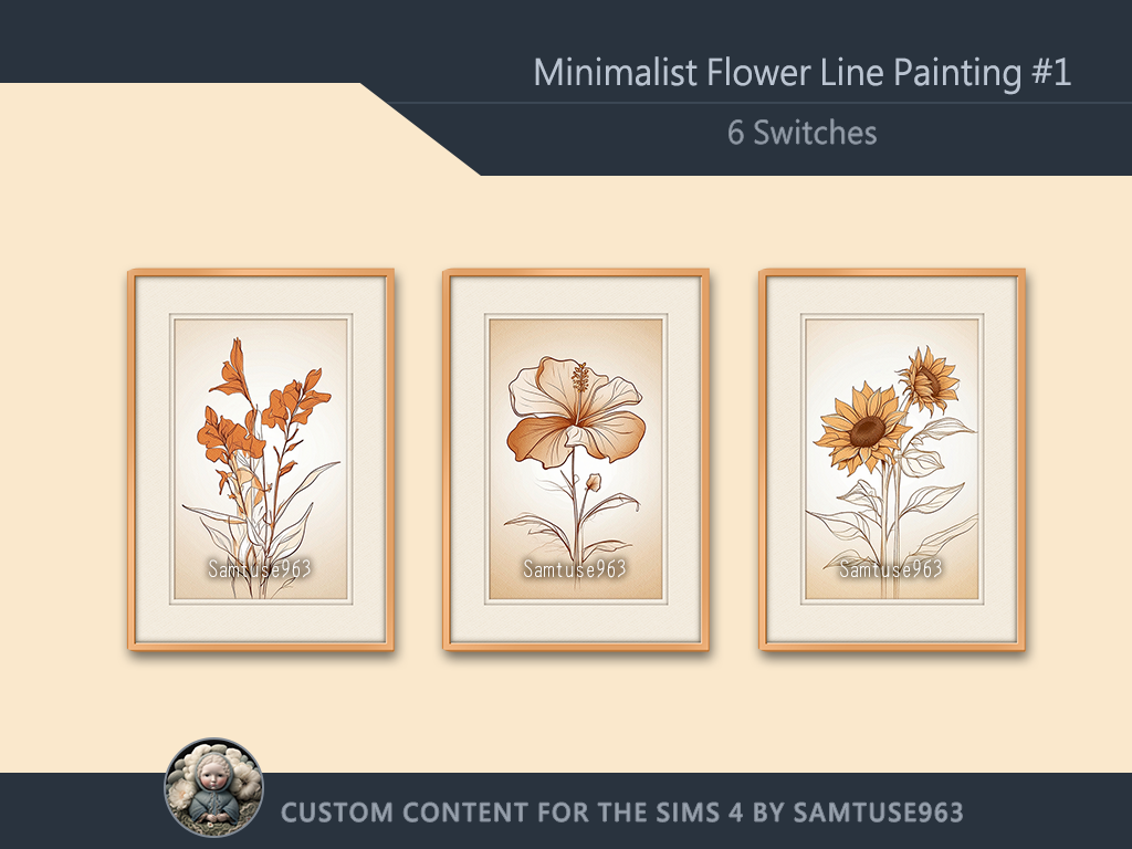 Minimalist Flower Line Painting #1 Sellable Extra A Samtuse963