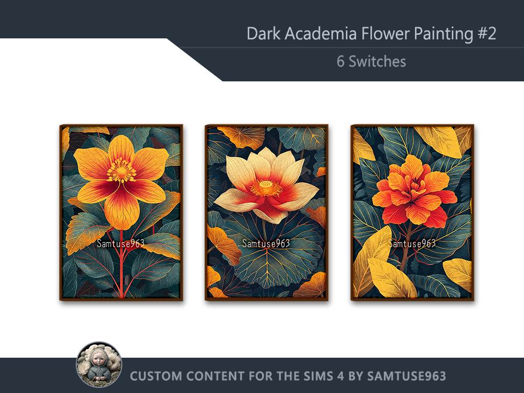 Dark Academia Flower Painting #2 Sellable Extra A Samtuse963