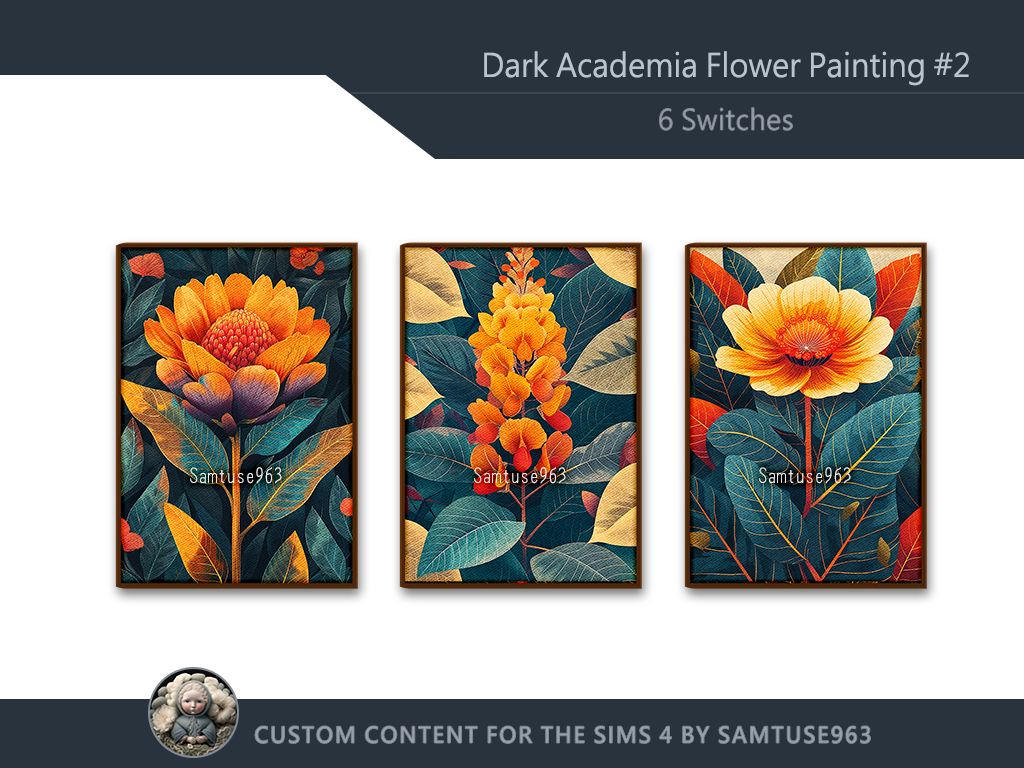 Dark Academia Flower Painting #2 Sellable Extra A Samtuse963