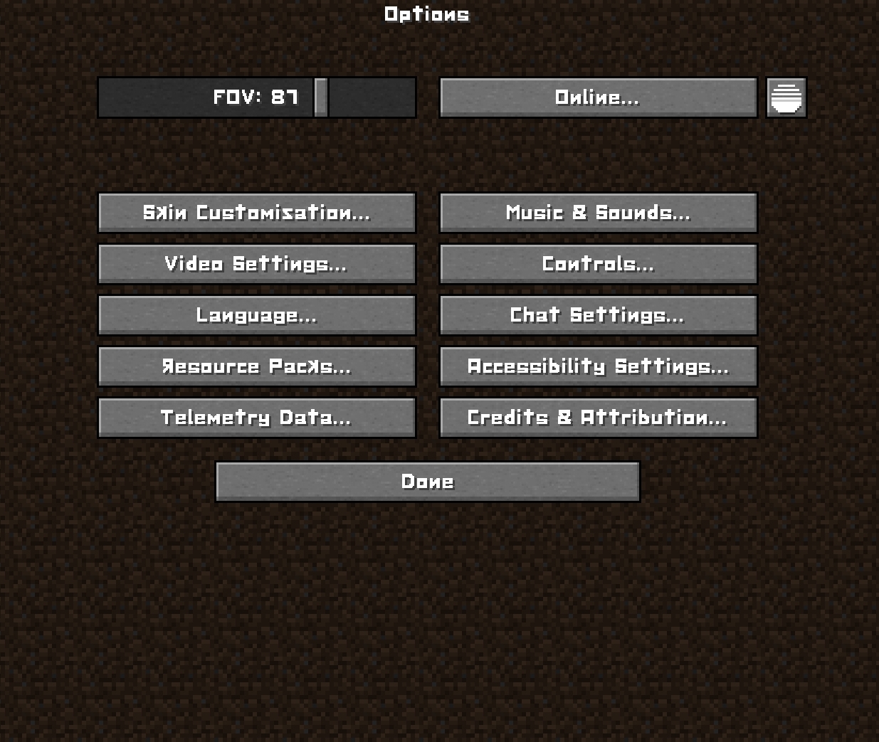 Options Menu