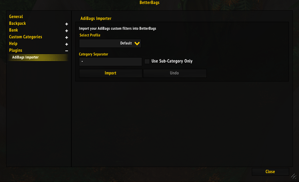 BetterBags - AdiBags Importer - World of Warcraft Addons - CurseForge