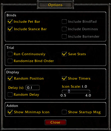 <p>Customize just about everything about KeybindTrainer</p>