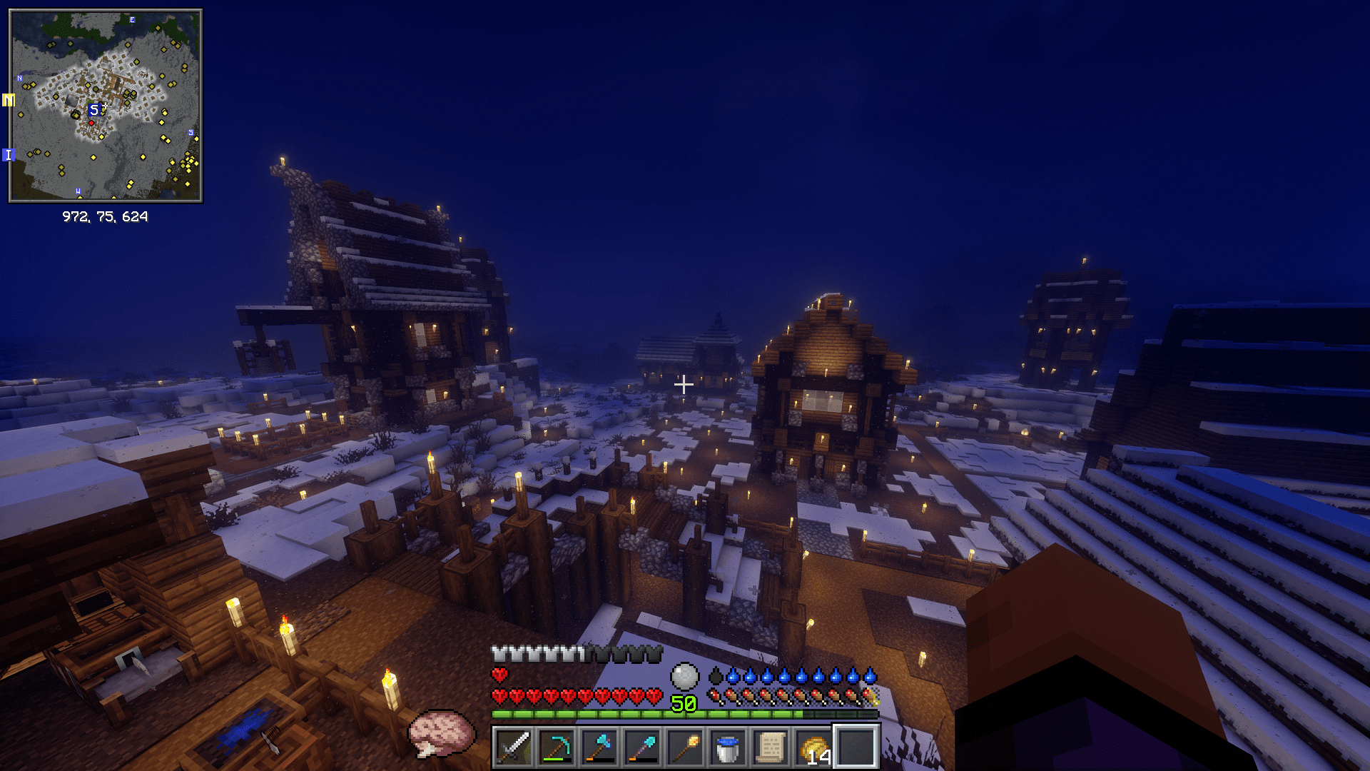 Thumbnail Nordic colony in winter at night