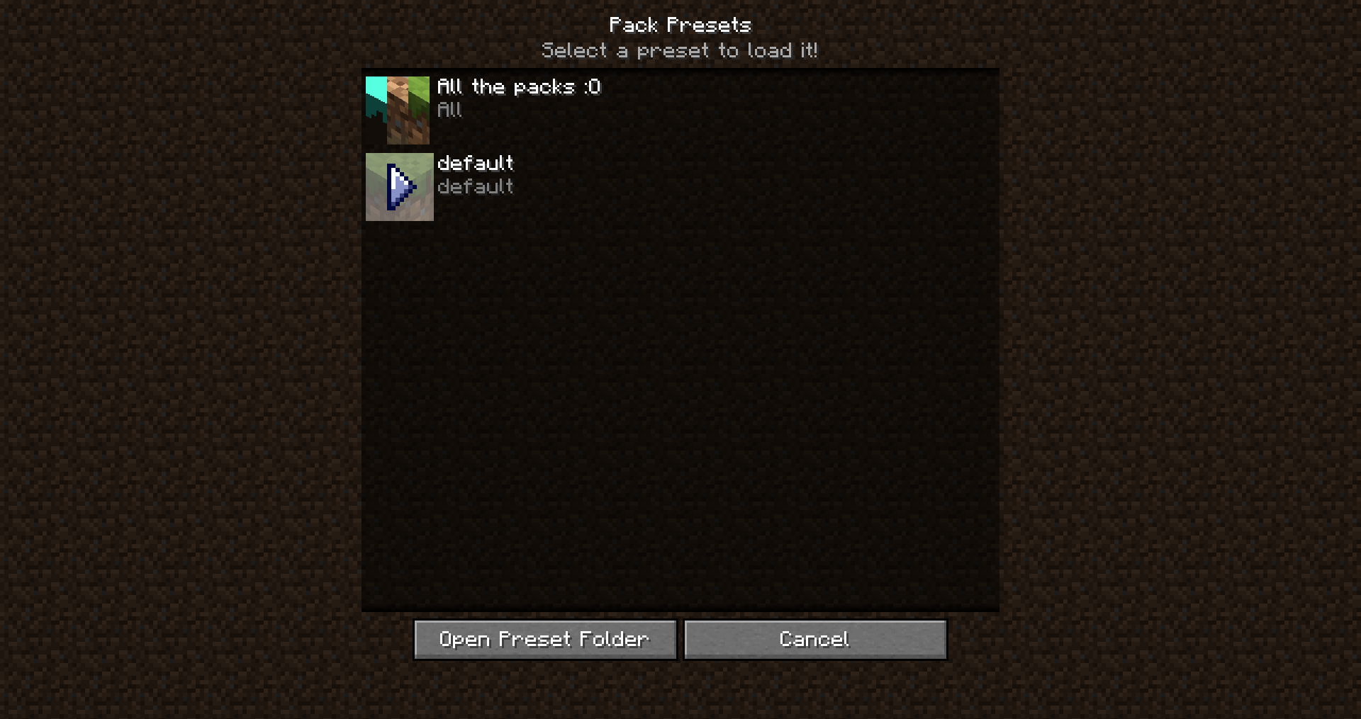 Pack Presets Screenshots - Mods - Minecraft