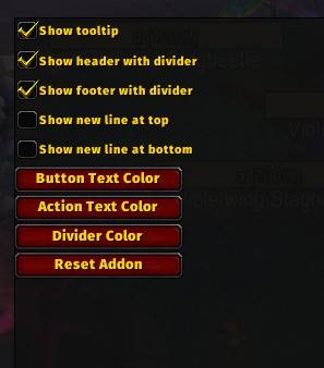 Options menu