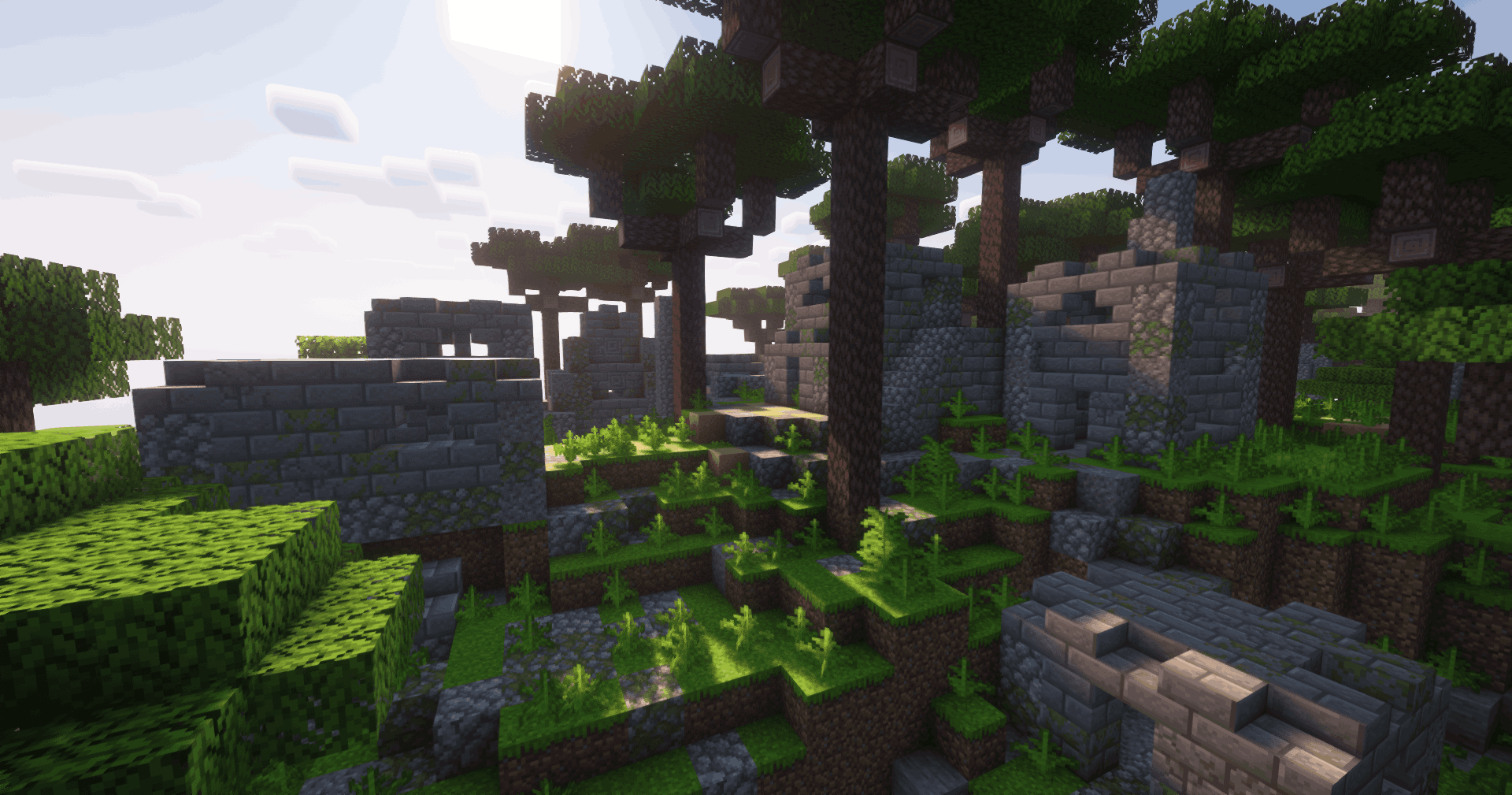 Thumbnail Randomly generated ruins in a rainforest