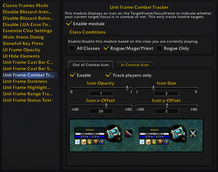 Unit Frame Combat Tracker