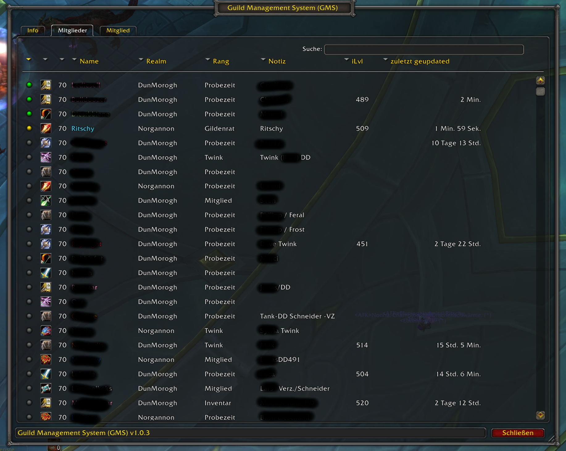 Thumbnail Mainrosterframe - sortable and searchable
