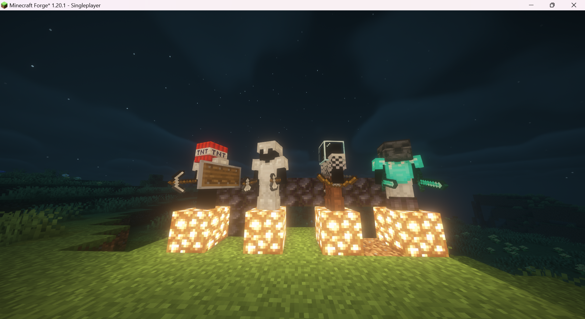 Thumbnail All the minions that The Colossal One can summon
1- Spawns TNT upon death
2- Just a melee minion
3- Shoots arrows
4- It's like 2 but buffed