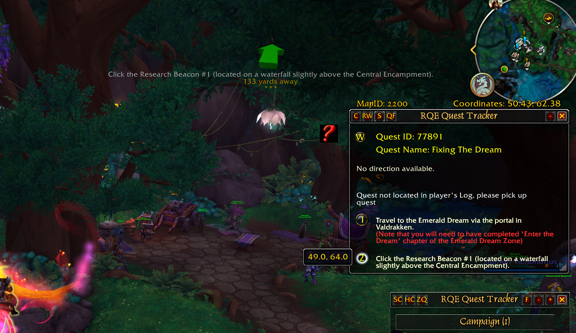 RQE with step-by-step waypoint navigation